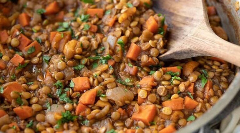 The cooked lentils were ready to eat