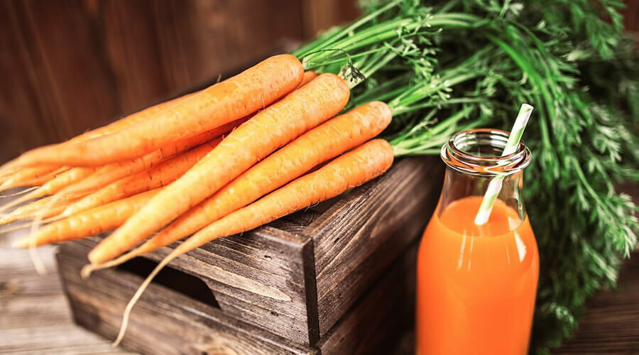 Carrots are high in beta-carotene