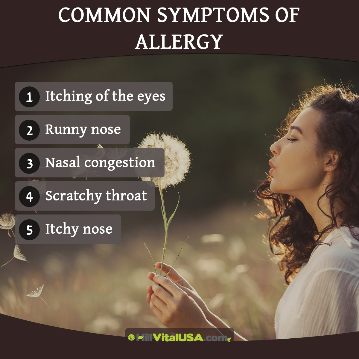 Common symptoms of allergy
