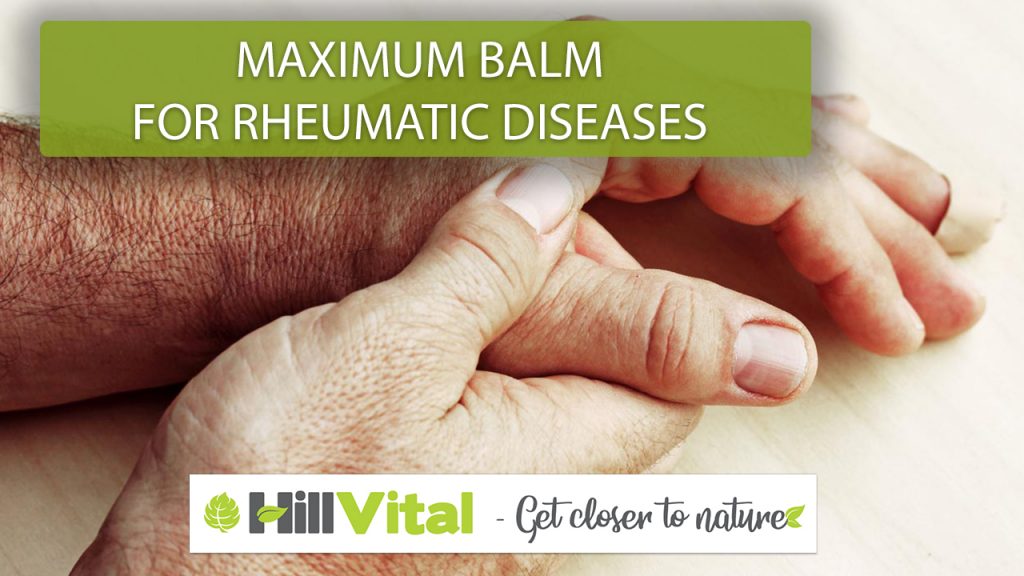 Maximum balm for rheumatic diseases 6 an old man pressing his palm with his other hand