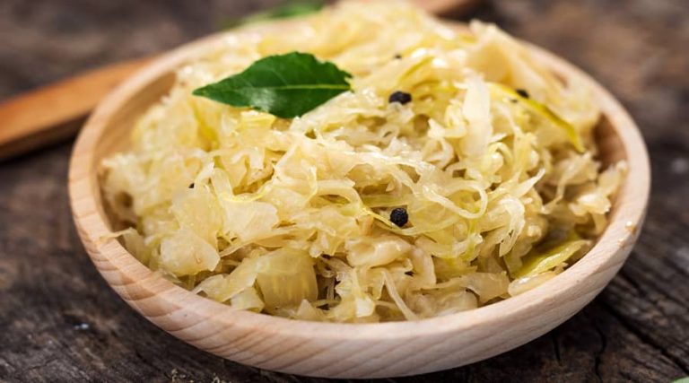 a bowl of sauerkraut