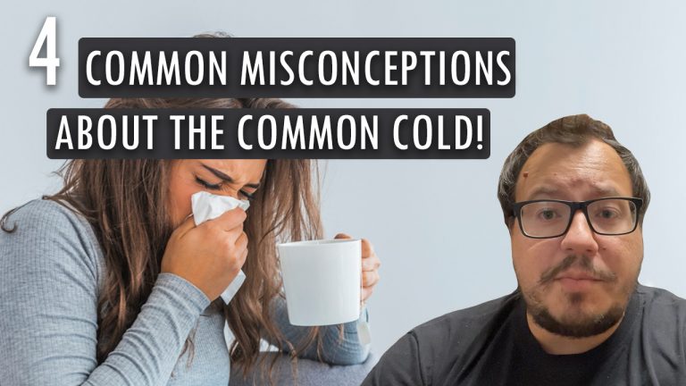 thumbnail of video showing 4 common misconceptions about the common cold!